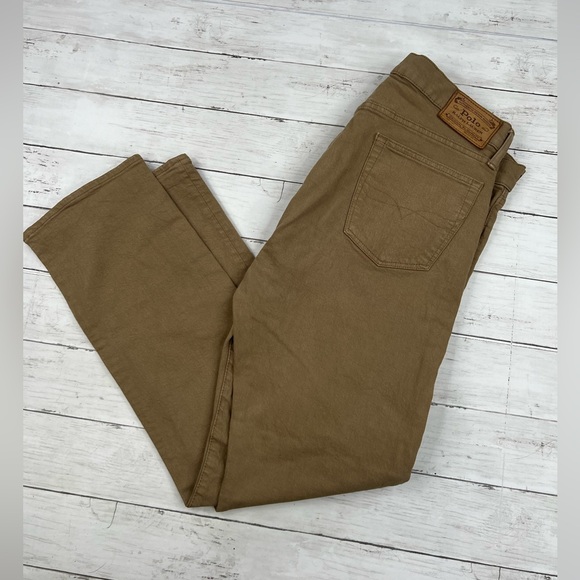 Polo Ralph Lauren Men’s Khaki Slim Straight Size 33x32 Denim Jeans - Picture 1 of 15